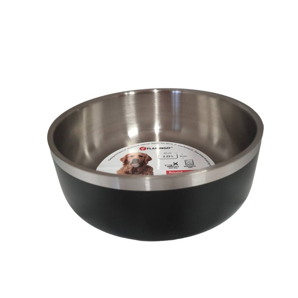 Gamelle pour eau ou nourriture a double paroi ø22 cm 2,25 litre pour chien - Imagen 4