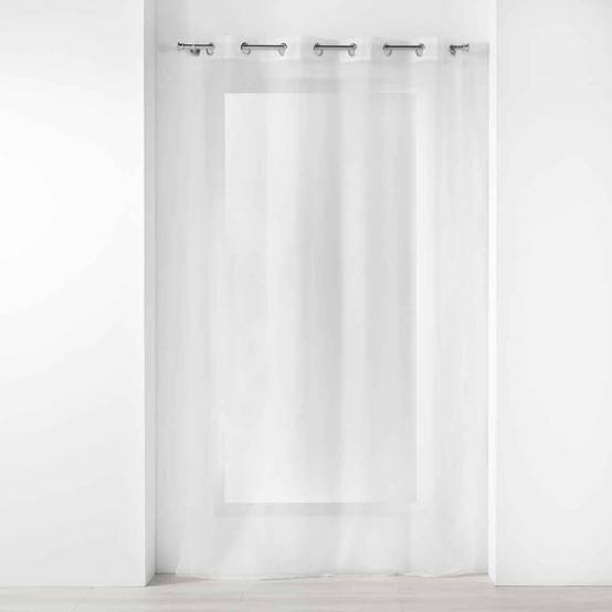 Rideau Voilage à Œillets "Voilizea" 140x240cm Blanc - Image 1