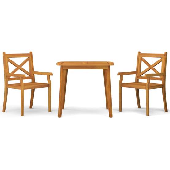 Maison Chic - Ensemble de 3 pcs table de jardin avec chaises - mobilier de jardin Bois d'acacia solide-JU2803 - Image 1