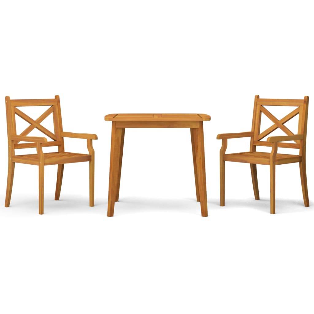 Maison Chic - Ensemble de 3 pcs table de jardin avec chaises - mobilier de jardin Bois d'acacia solide-JU2803 - Image 1