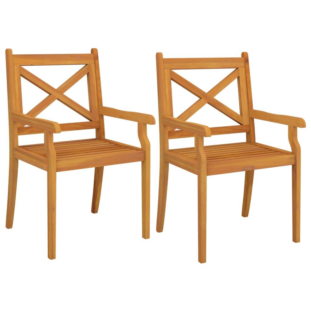 Maison Chic - Ensemble de 3 pcs table de jardin avec chaises - mobilier de jardin Bois d'acacia solide-JU2803 - Image 7