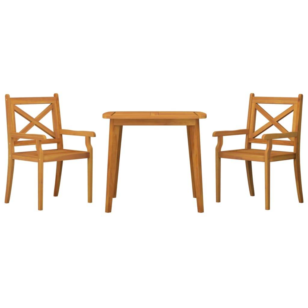 Maison Chic - Ensemble de 3 pcs table de jardin avec chaises - mobilier de jardin Bois d'acacia solide-JU2803 - Image 3