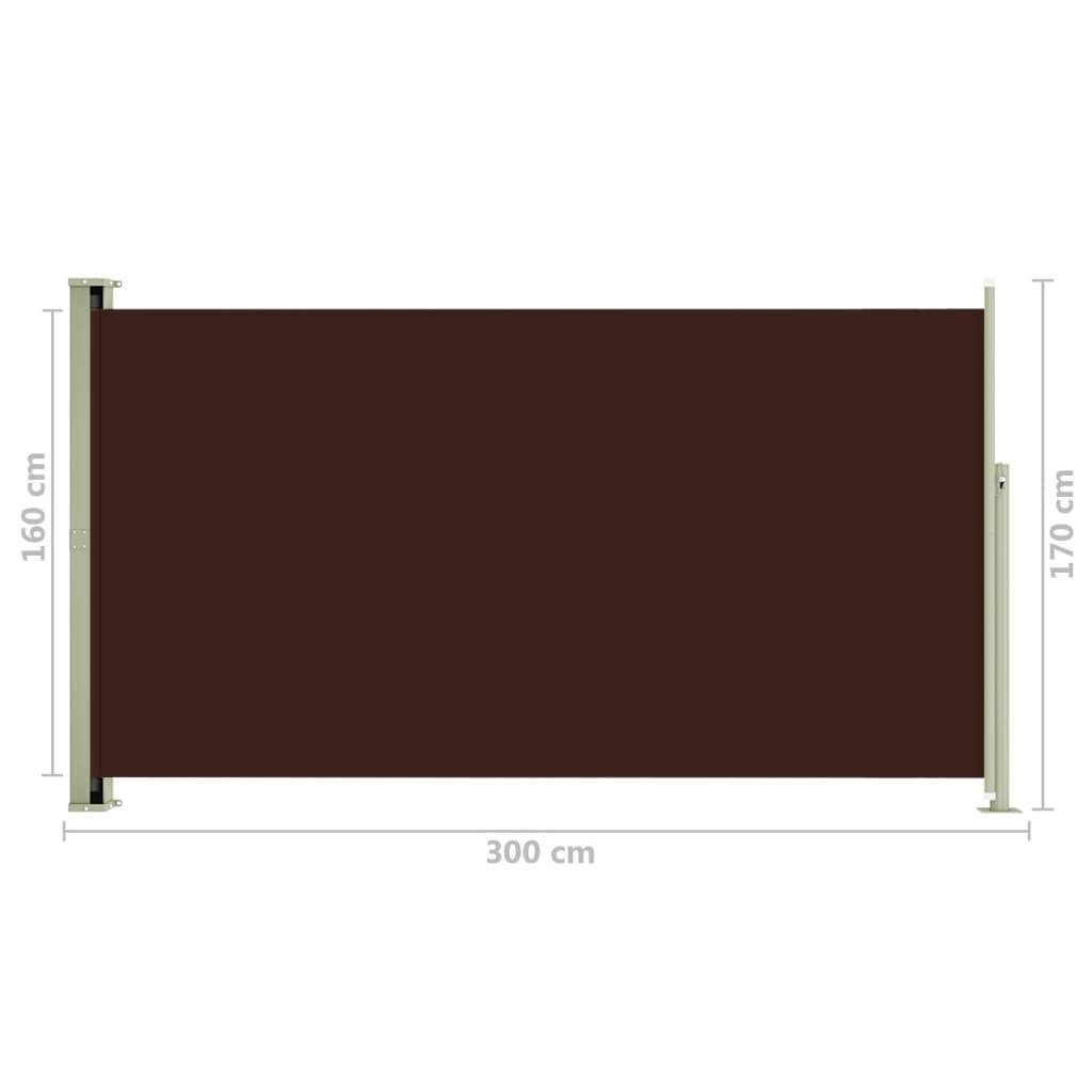 Helloshop26 - Auvent paravent store brise-vue latéral rétractable de patio jardin terrasse balcon protection visuelle écran 170 x 300 cm marron - Imagen 6