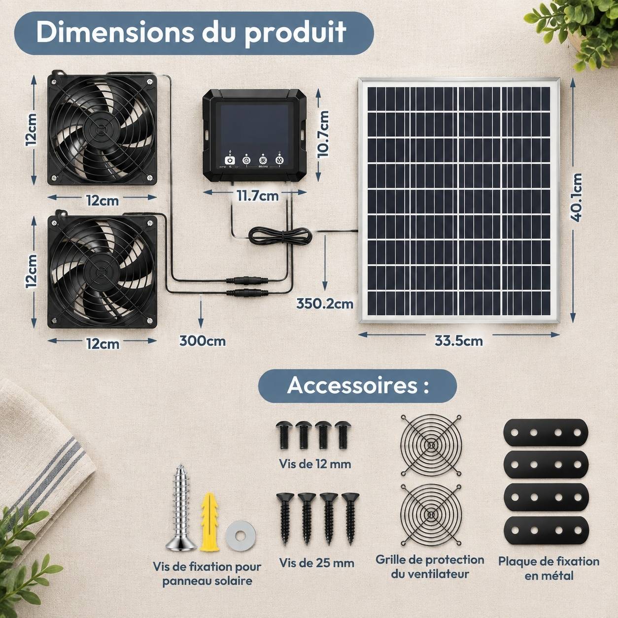 Ventilateur Solaire 25W pour Poulailler Batterie 7500mAh IP65 - Image 8