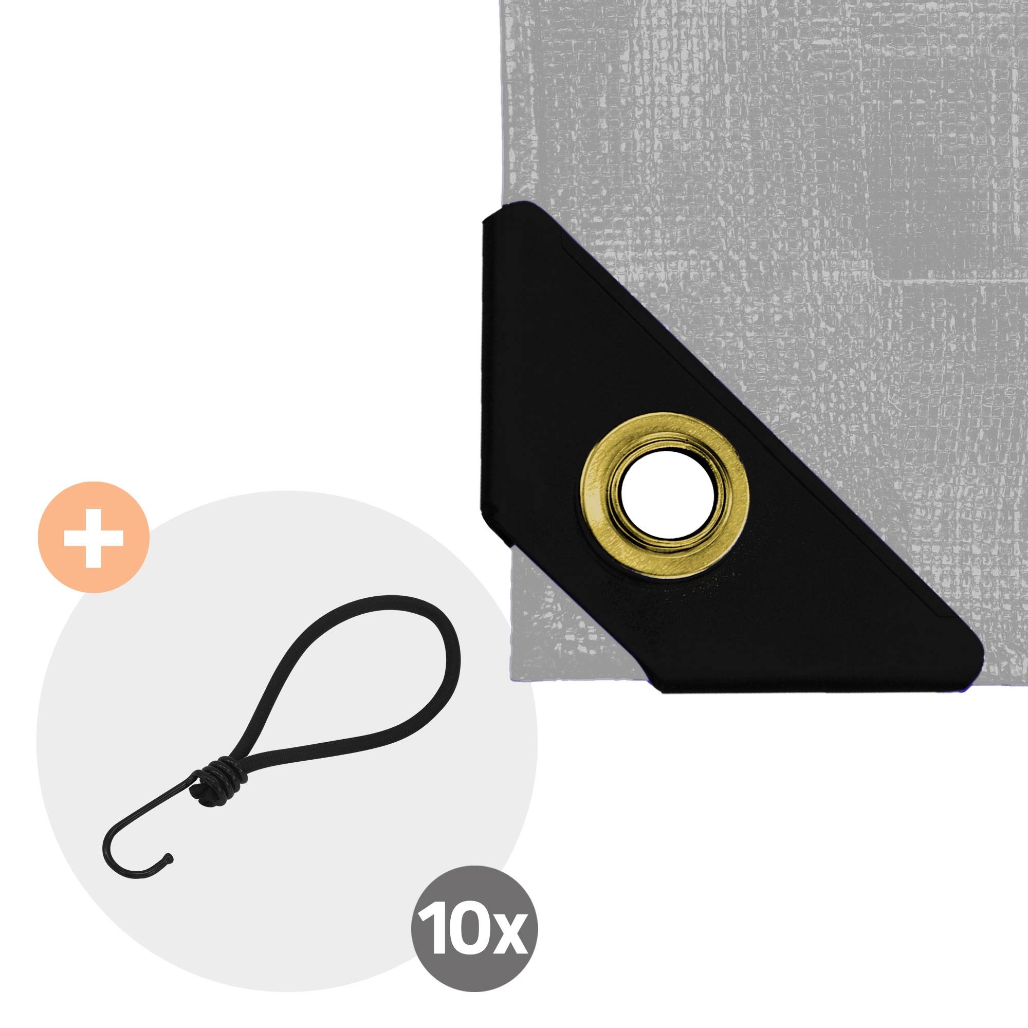 Ecd-Germany - Bâche de Protection Premium avec Œillets + 10 Crochets, 5x8m 40m², 650g/m², Grise, Tissu PVC, Indéchirable, Imperméable - Imagen 3