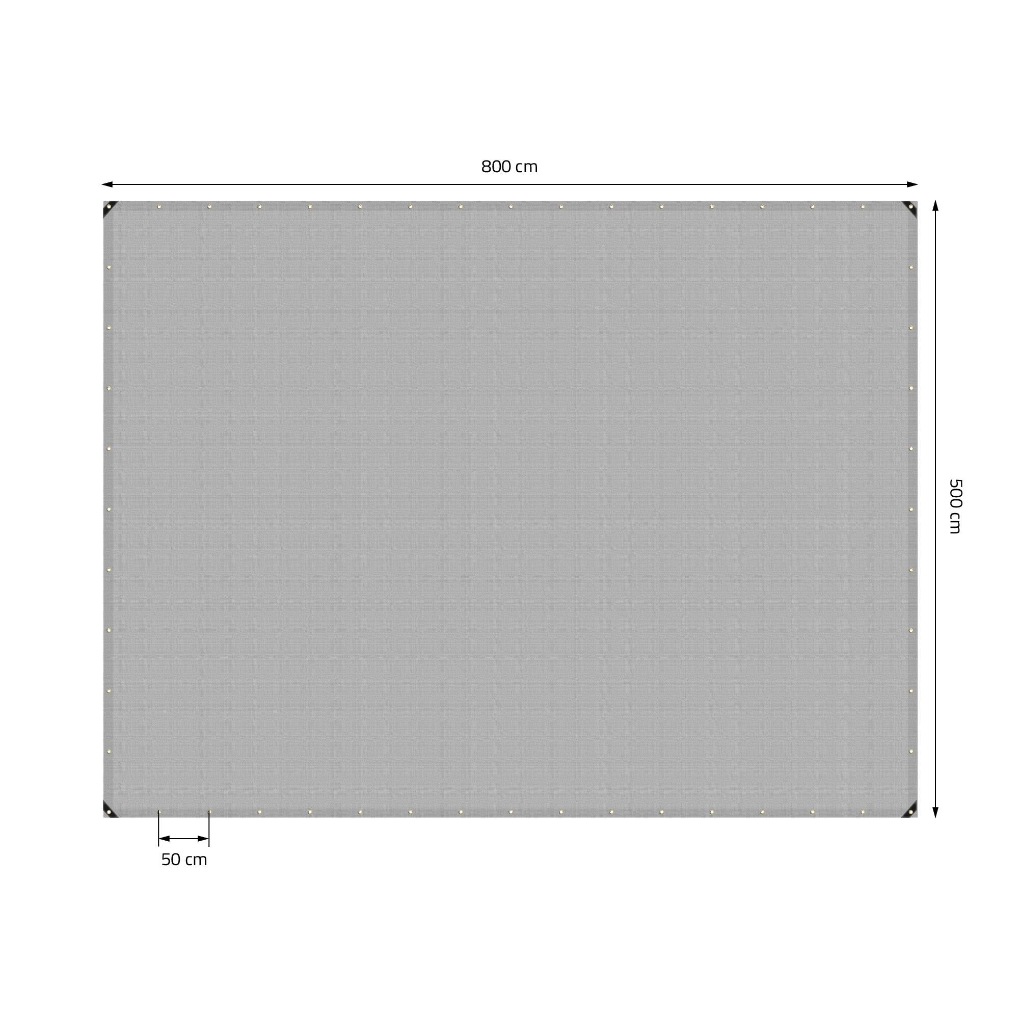 Ecd-Germany - Bâche de Protection Premium avec Œillets + 10 Crochets, 5x8m 40m², 650g/m², Grise, Tissu PVC, Indéchirable, Imperméable - Imagen 5