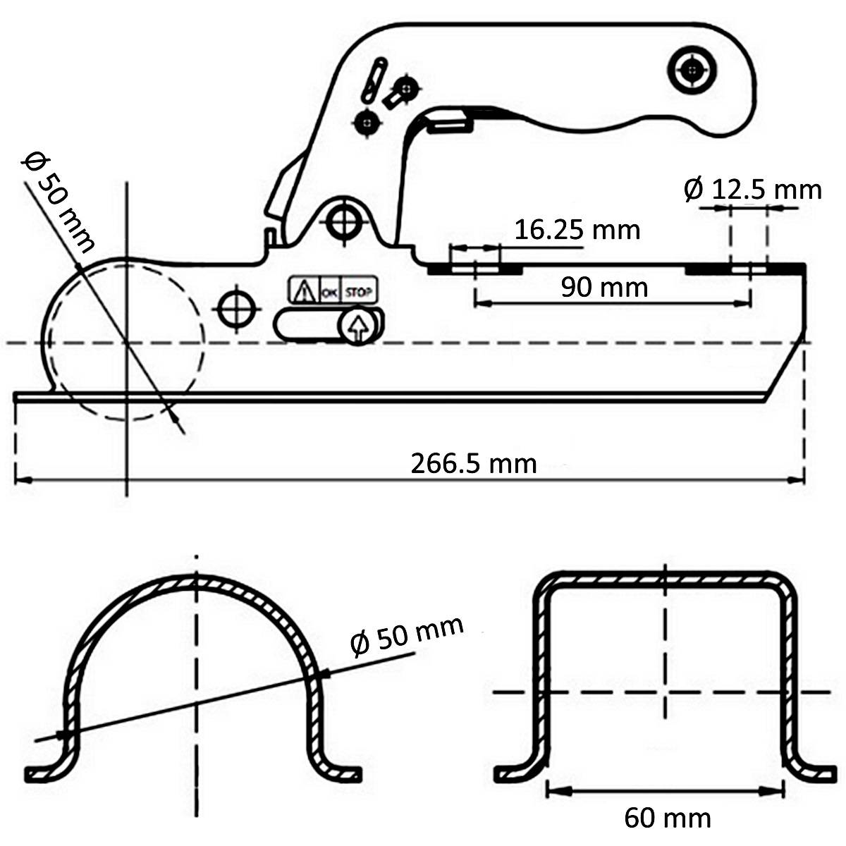 Gt Market - Tête d'attelage Ø 50 mm - Charge 800 kg - GT MARKET - Imagen 3