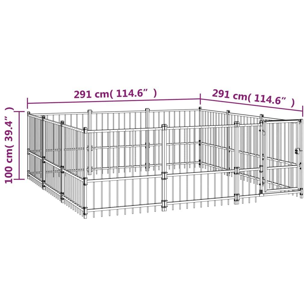 Vidaxl - Chenil d'extérieur pour chiens Acier 8,47 m² vidaXL 3124616 - Imagen 3