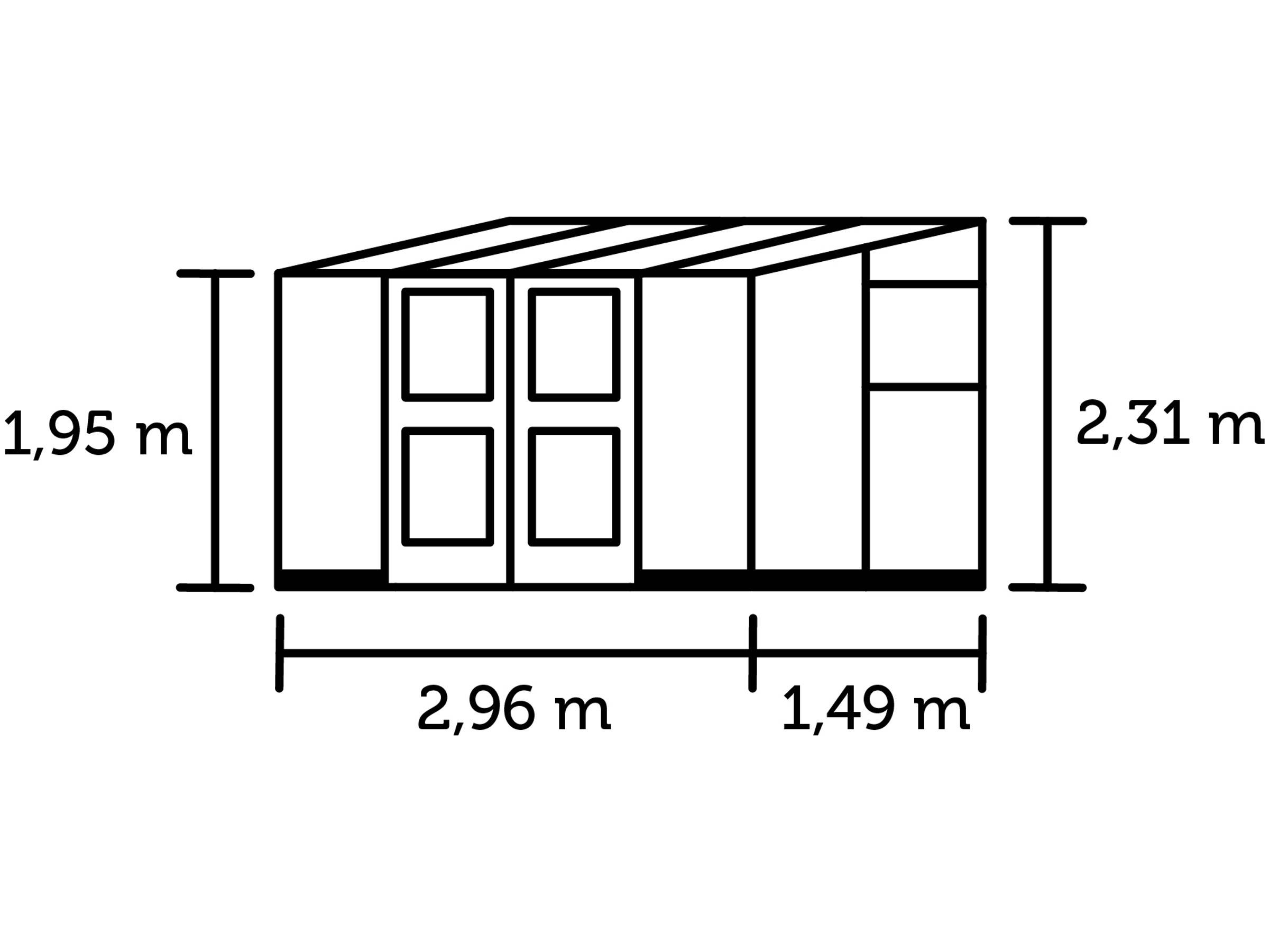 Juliana - Serre en verre trempé 4,4 m² Veranda, anthracite - Juliana - Image 6