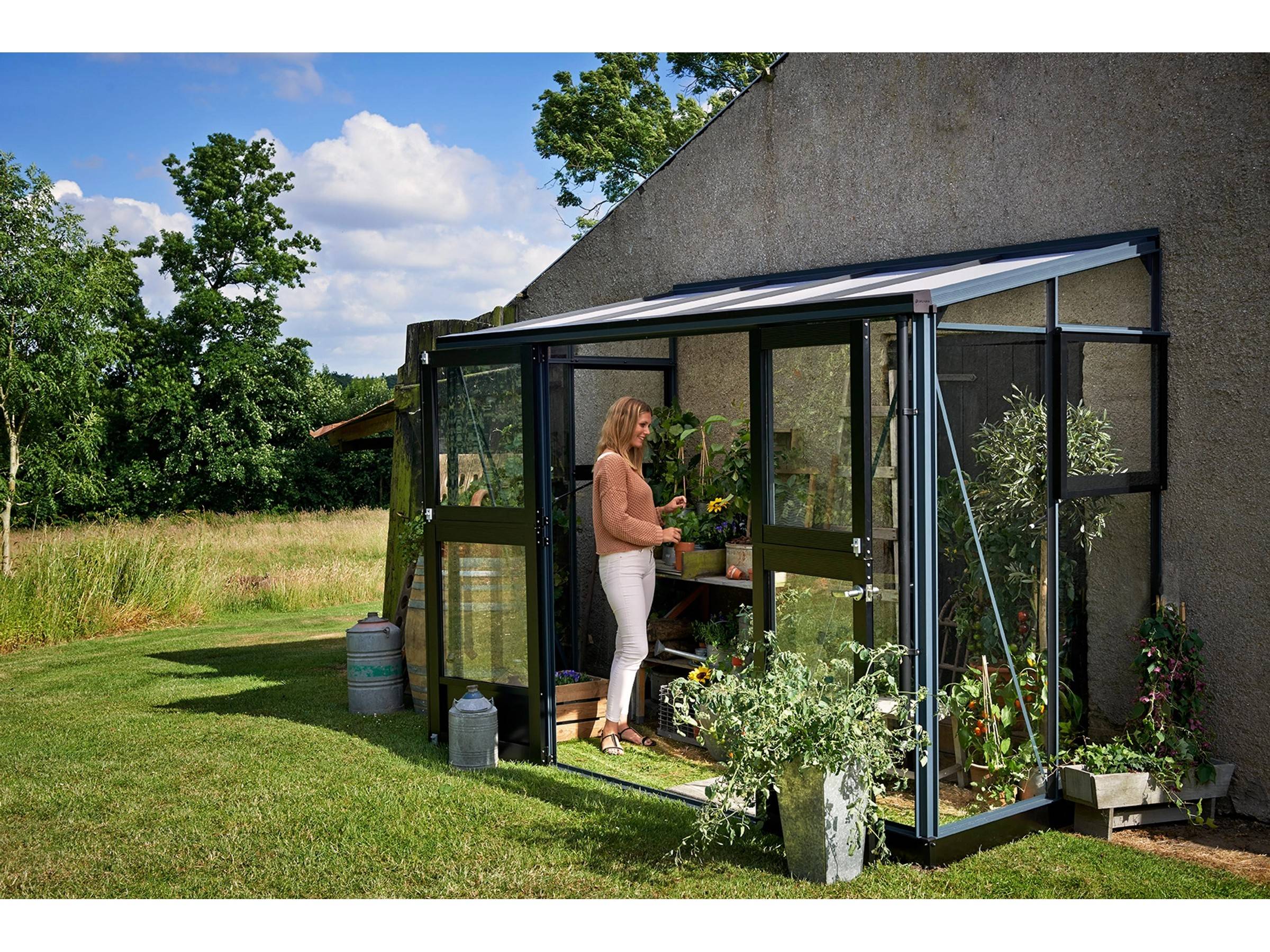 Juliana - Serre en verre trempé 4,4 m² Veranda, anthracite - Juliana - Image 1