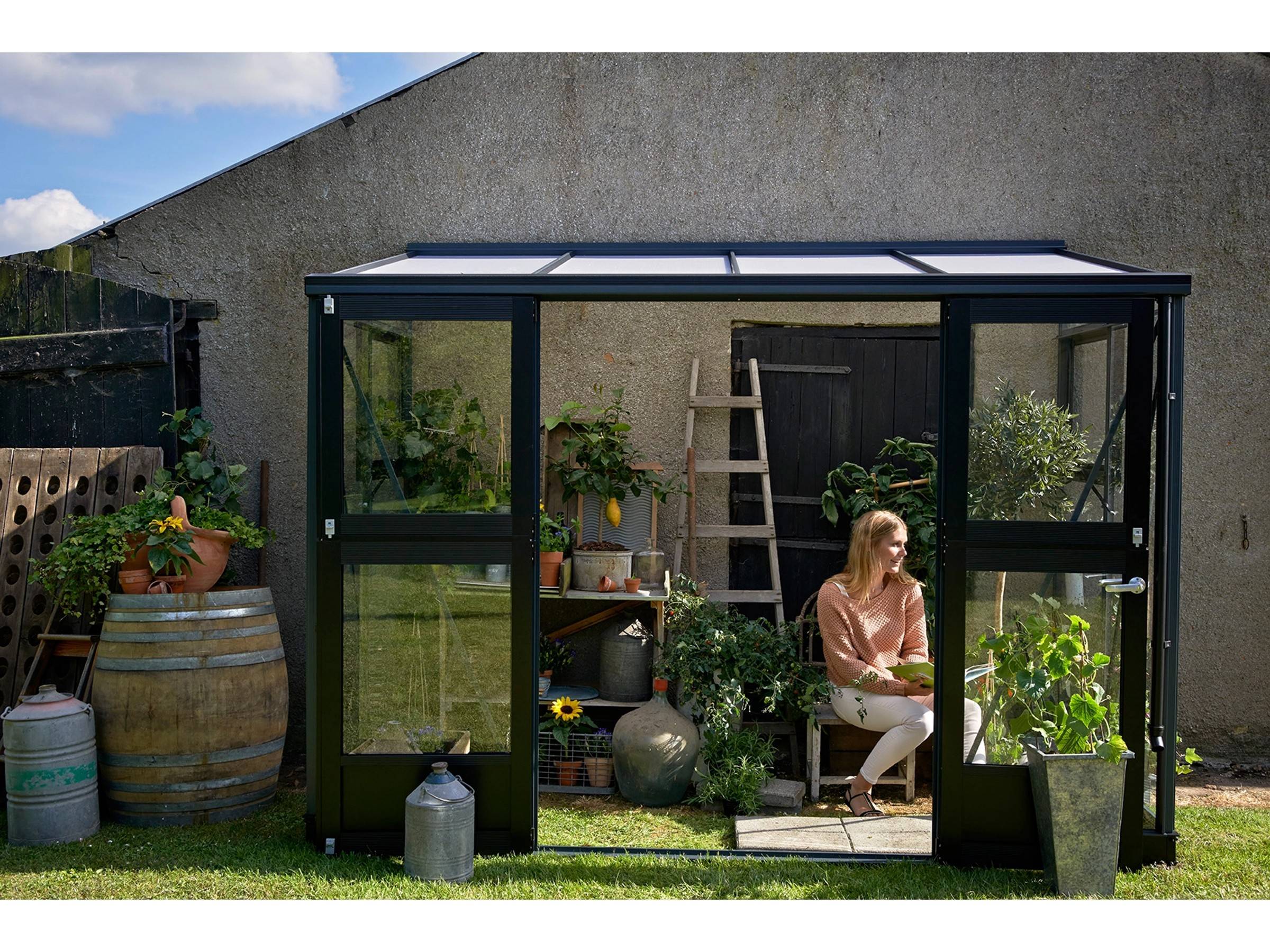 Juliana - Serre en verre trempé 4,4 m² Veranda, anthracite - Juliana - Image 2