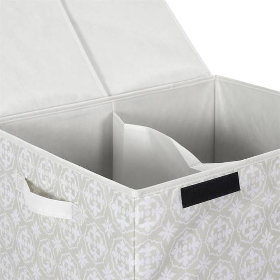 Panier à Linge Double "Ma Petite Buanderie" 57cm Beige - Image 7