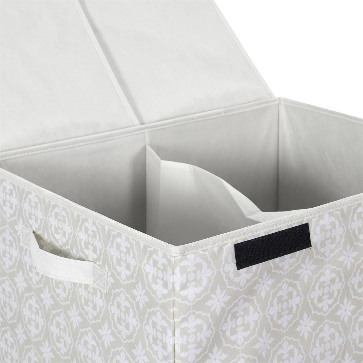 Panier à Linge Double "Ma Petite Buanderie" 57cm Beige - Image 7