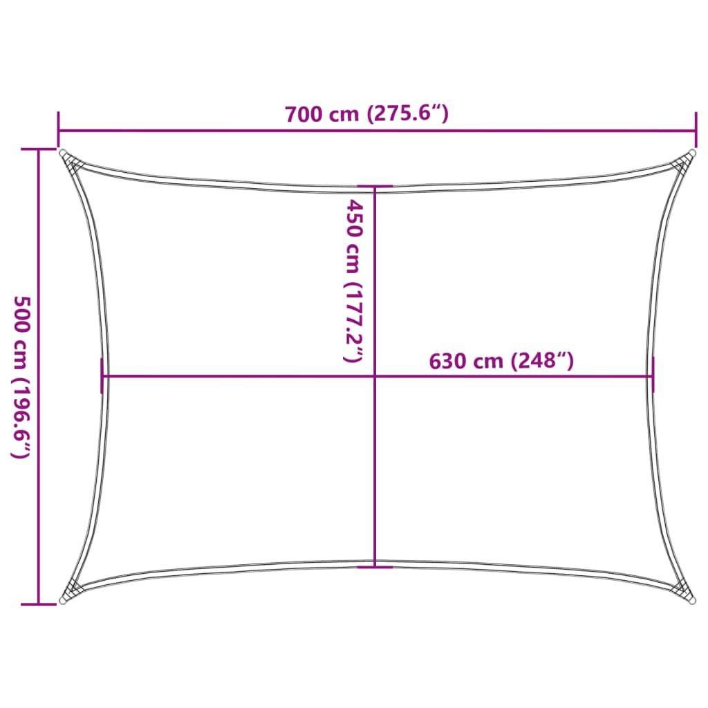 Vidaxl - Voile d'ombrage 160 g/m² Crème 5x7 m PEHD vidaXL 311192 - Imagen 3