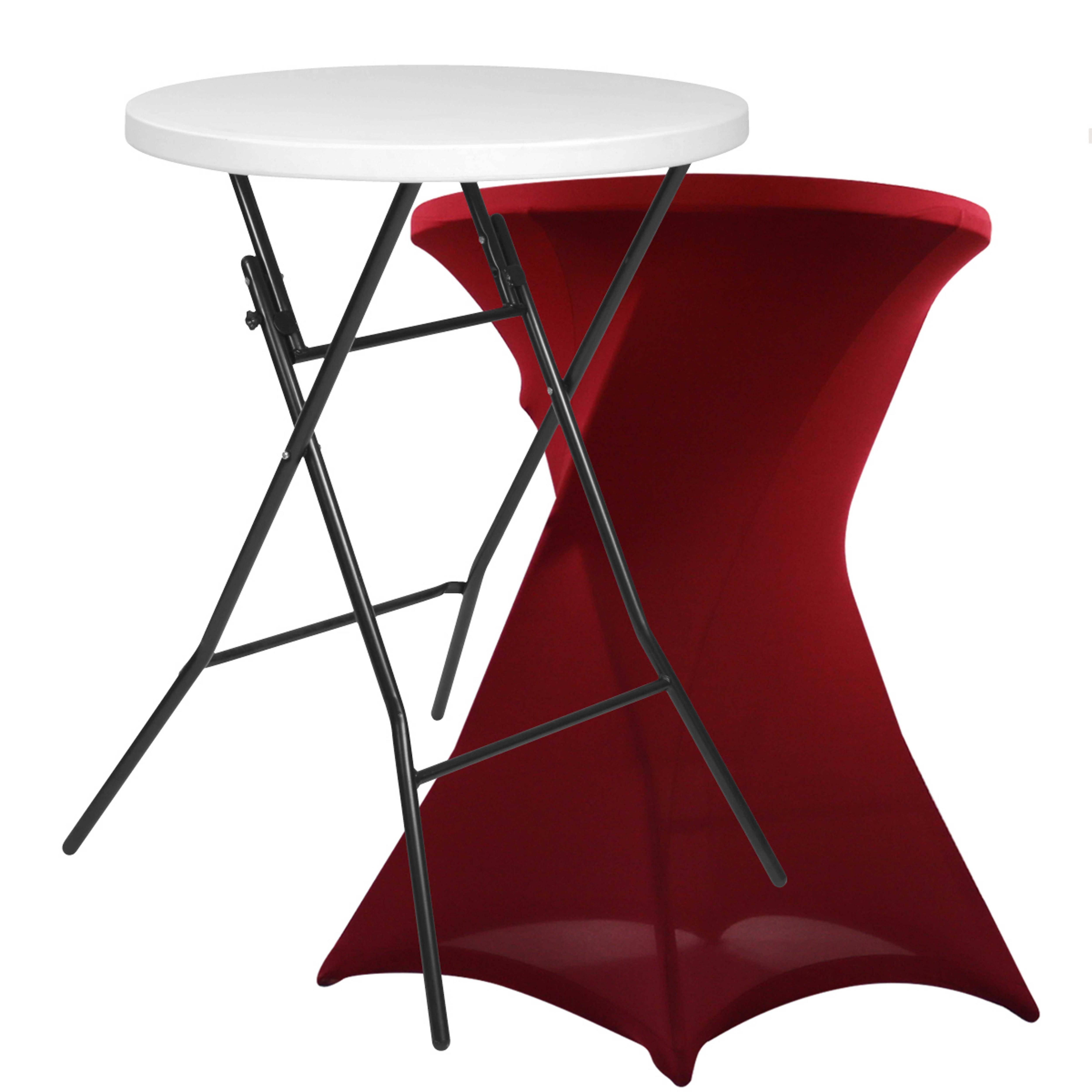 Oviala - Mange debout pliant 80 cm avec housse bordeaux Pack spécial salon - Oviala - Imagen 1