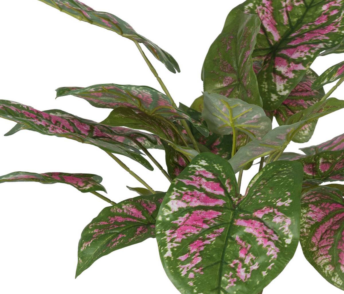 Artificielles - Caladium artificiel en pot H 40 cm D 50 cm Grandes feuilles tissu top - Imagen 3