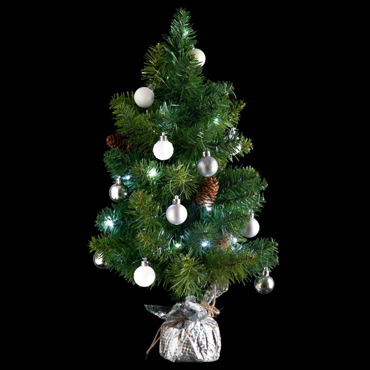 Sapin H.50cm avec décorations et guirlande lumineuse copper 20 LED en box palette assorti ATMOSPHERA CREATEUR D'INTERIEUR - Image 1