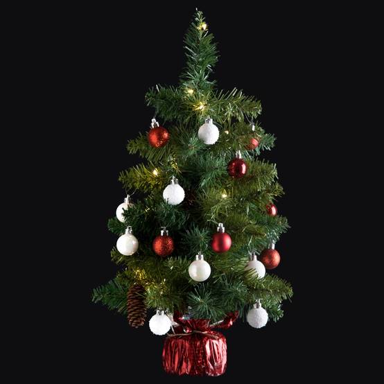 Sapin H.50cm avec décorations et guirlande lumineuse copper 20 LED en box palette assorti ATMOSPHERA CREATEUR D'INTERIEUR - Image 4