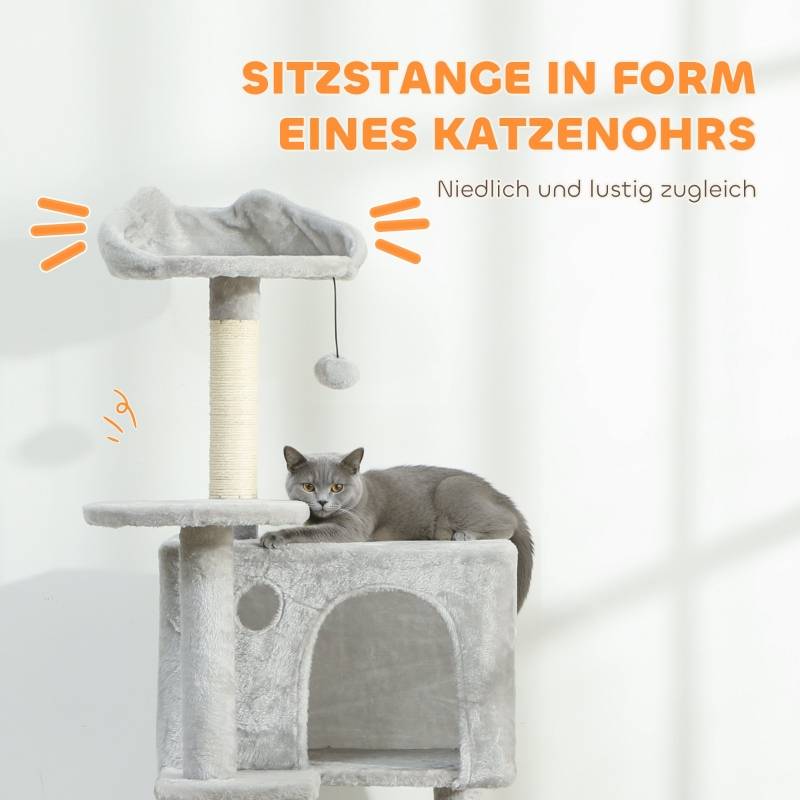 Arbre à chat de 160 cm, plusieurs niveaux, griffoirs en sisal, grottes, plateformes moelleuses, hamac, échelle, balles de jeu - Image 4