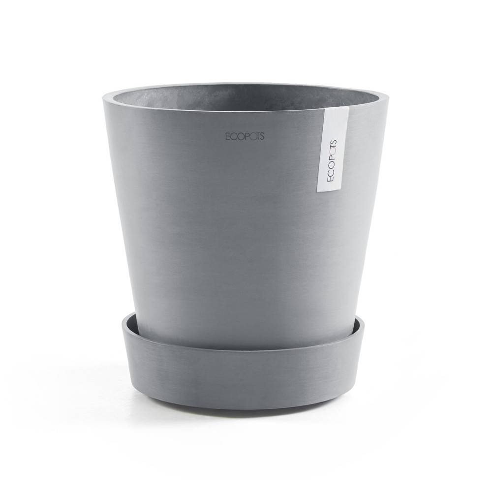 Ecopots - Support à roulettes Wheels 40 Bleu Gris - Ø 34,1 x H. 9 cm ECOPOTS - Imagen 1