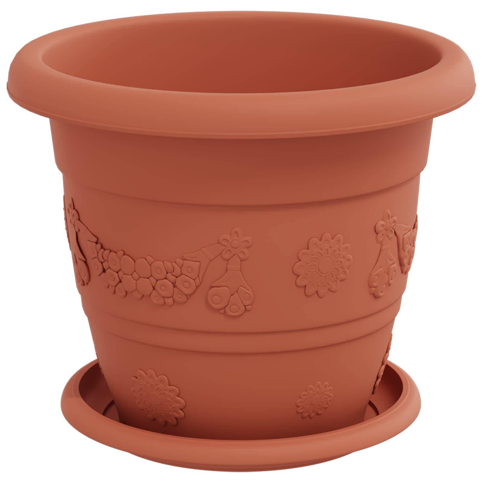 Pots de plantes 24 pcs | Bac à fleurs Rouge brique Ø 26 x 21.5 cm Plastique - Image 5