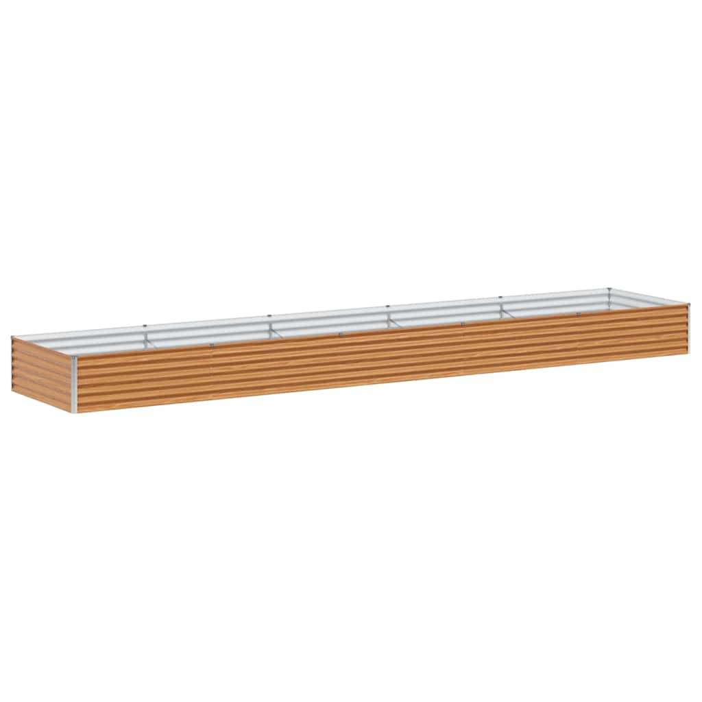Helloshop26 - Jardinière surélevée 485 x 100 x 36 cm drainage optimal style industriel extérieur en acier galvanisé marron clair - Image 4