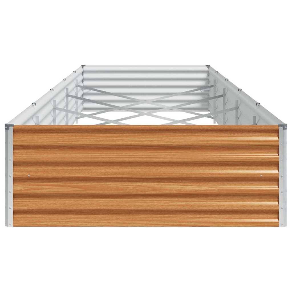 Helloshop26 - Jardinière surélevée 485 x 100 x 36 cm drainage optimal style industriel extérieur en acier galvanisé marron clair - Image 3