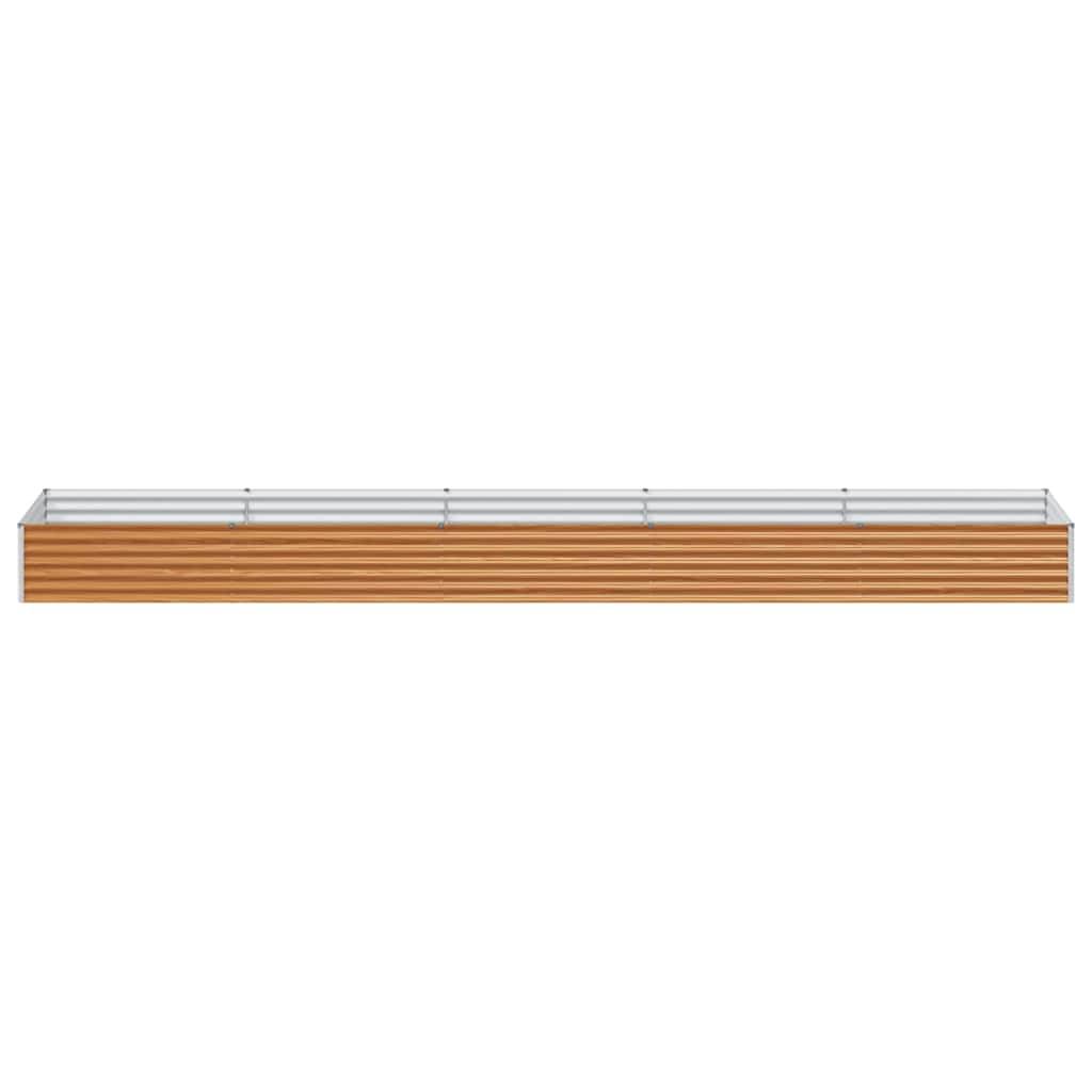Helloshop26 - Jardinière surélevée 485 x 100 x 36 cm drainage optimal style industriel extérieur en acier galvanisé marron clair - Image 2