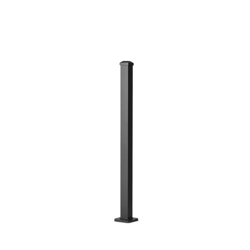 Poteau aluminium tradition style ferronnerie sur platine avec chapeau H 86.5 cm Noir - Easy Clôture - Imagen 2