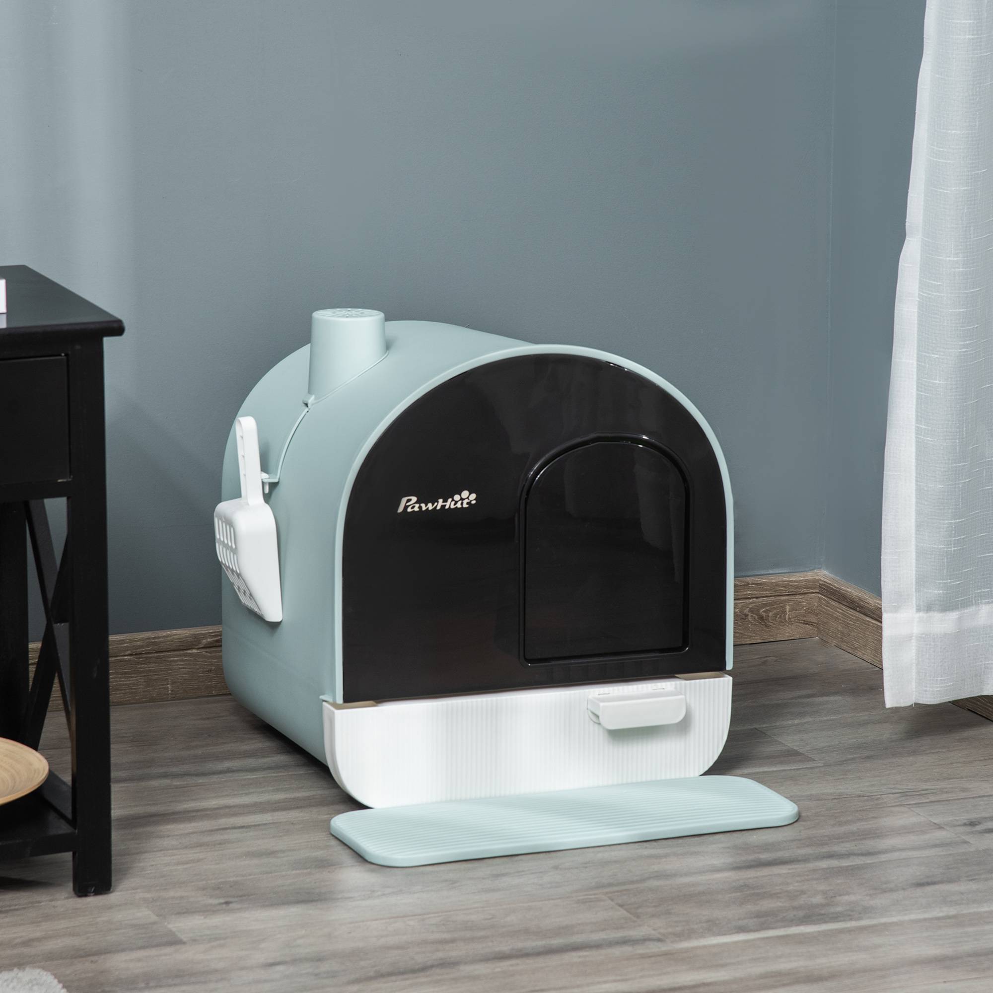 Maison Toilette Chat Fermée Filtre Pelle Tapis Vert 43x44x47cm - ComfortXL Pet Living