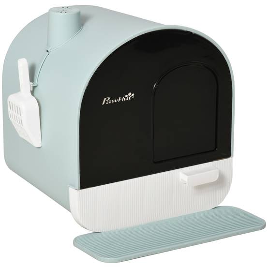 Maison Toilette Chat Fermée Filtre Pelle Tapis Vert 43x44x47cm - ComfortXL Pet Living - Image 2