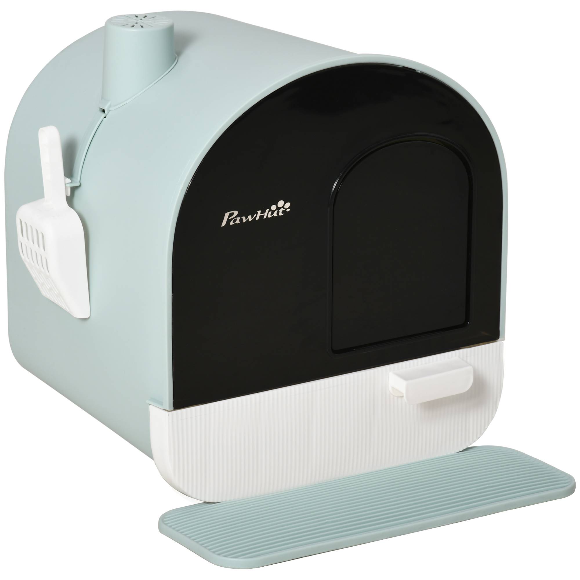 Maison Toilette Chat Fermée Filtre Pelle Tapis Vert 43x44x47cm - ComfortXL Pet Living - Image 2