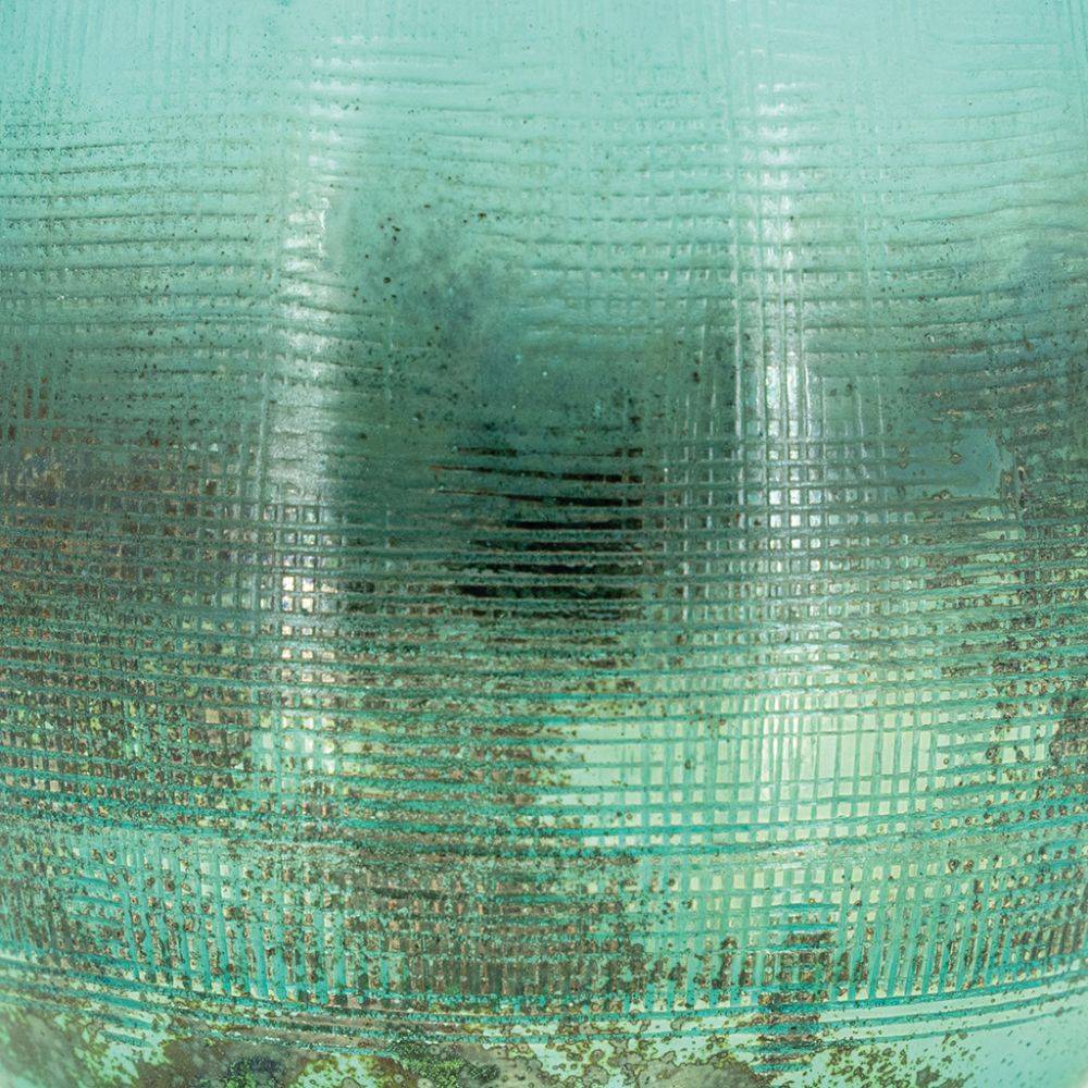 Aubry Gaspard - Photophore en verre teinté turquoise Aubry Gaspard - Imagen 4