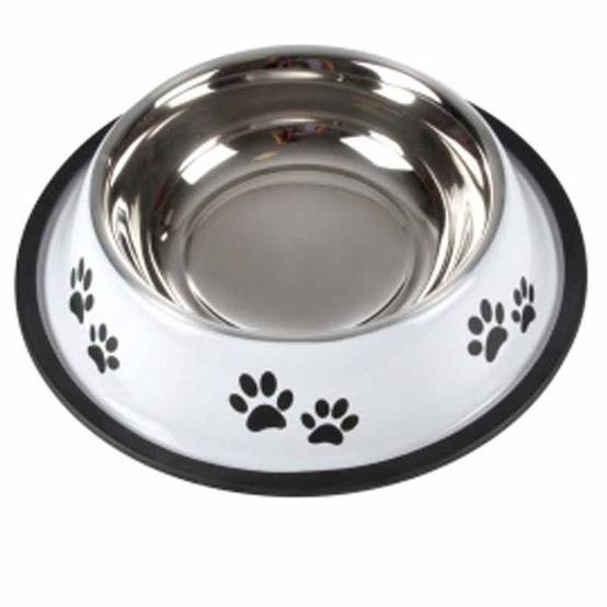 Gamelle Antidérapante Chien & Chat "Pattes" 25cm Blanc