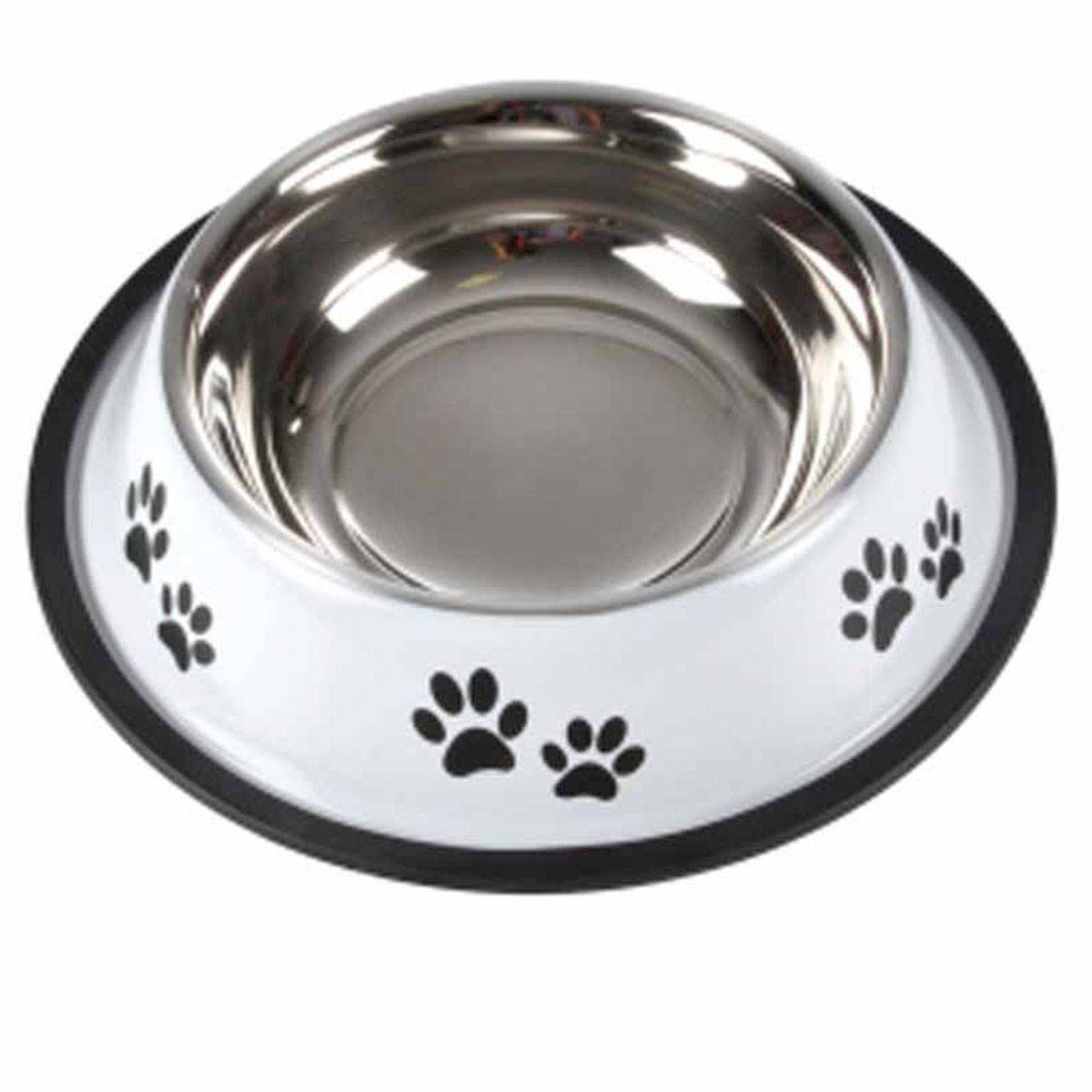 Gamelle Antidérapante Chien & Chat "Pattes" 25cm Blanc