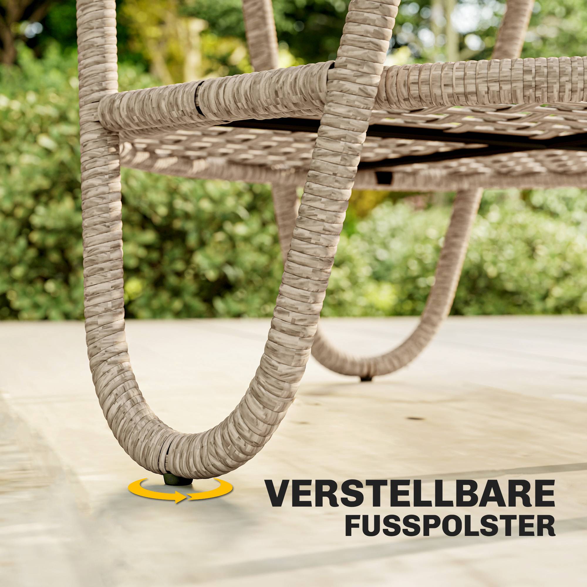 Table d'appoint extérieure résine tressée jaune 65 x 65 x 50 cm - PANGIVO - Image 10