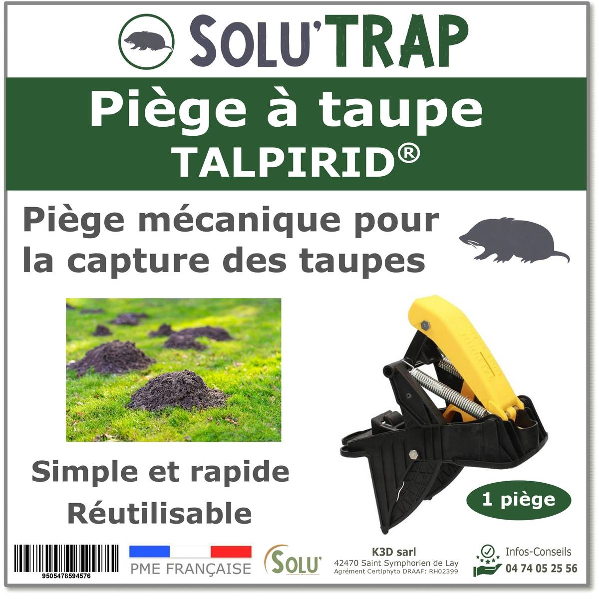 SOLU'TRAP Piège à Taupes Mécanique – Capture Ciblée dans les Galeries Actives – Sans Produit Chimique – Pour Pelouse, Jardin et Espaces Verts - Image 1