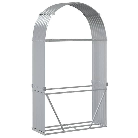 Range-bûches extérieur en acier galvanisé Argenté 120x45x210 cm – ComfortXL Outdoor Living - Image 6