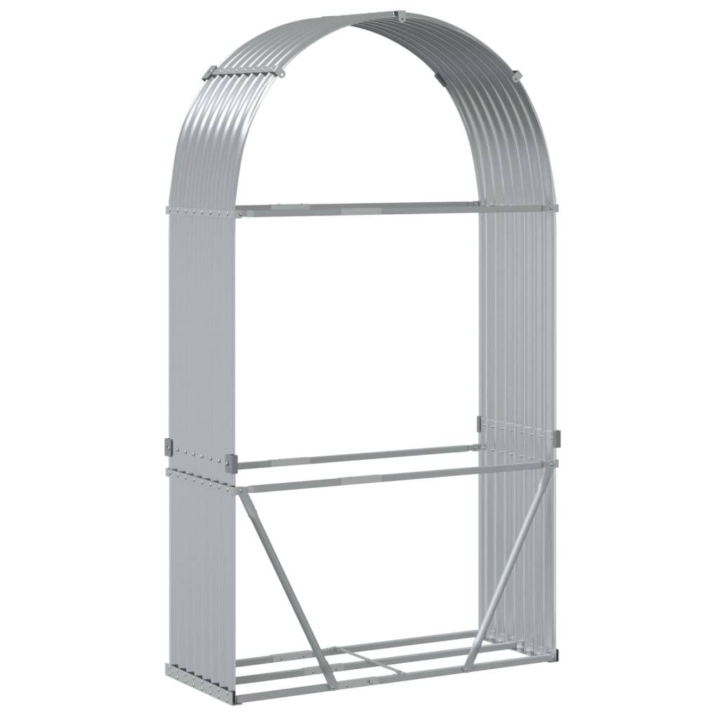 Range-bûches extérieur en acier galvanisé Argenté 120x45x210 cm – ComfortXL Outdoor Living - Image 6