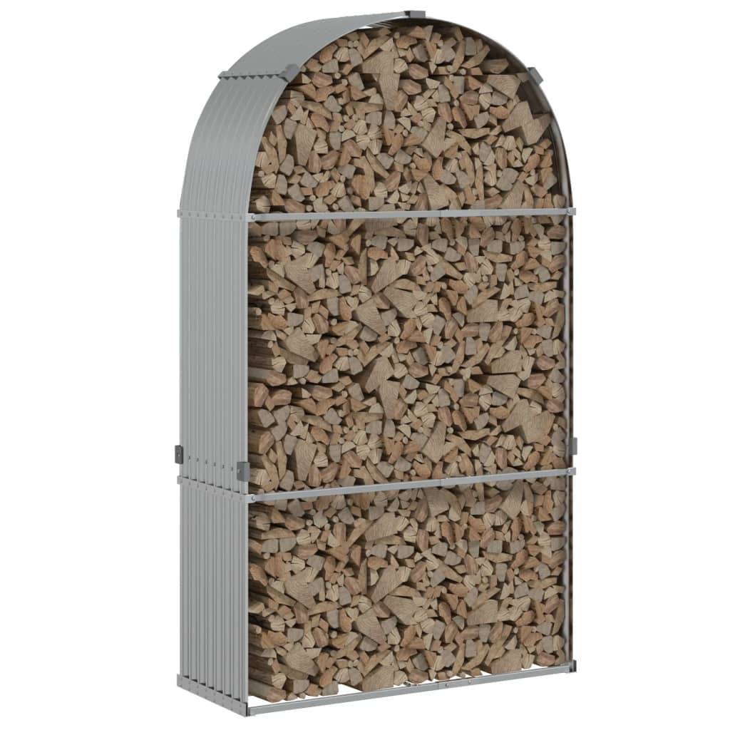 Range-bûches extérieur en acier galvanisé Argenté 120x45x210 cm – ComfortXL Outdoor Living - Image 3