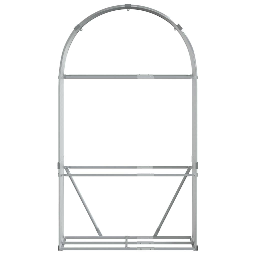 Range-bûches extérieur en acier galvanisé Argenté 120x45x210 cm – ComfortXL Outdoor Living - Image 4