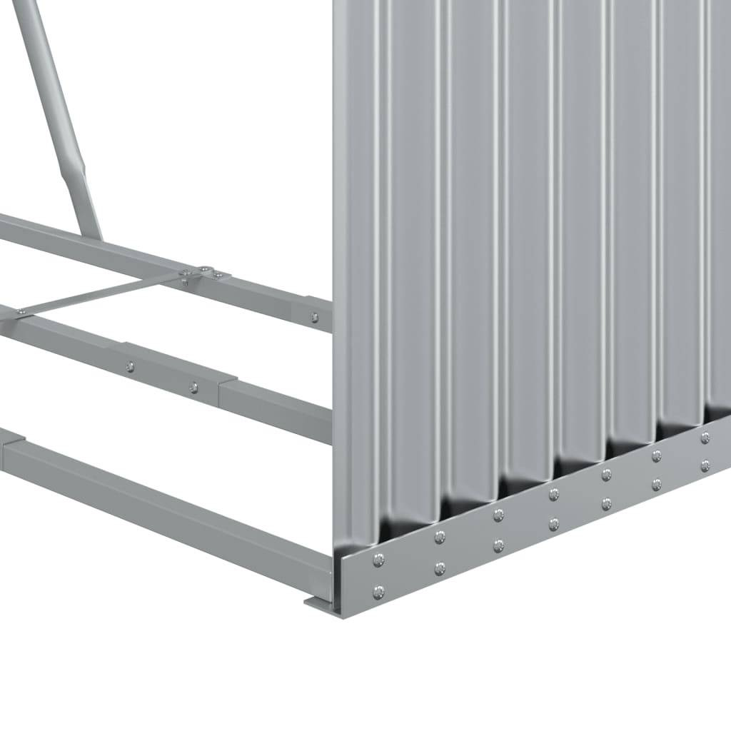 Range-bûches extérieur en acier galvanisé Argenté 120x45x210 cm – ComfortXL Outdoor Living - Image 8