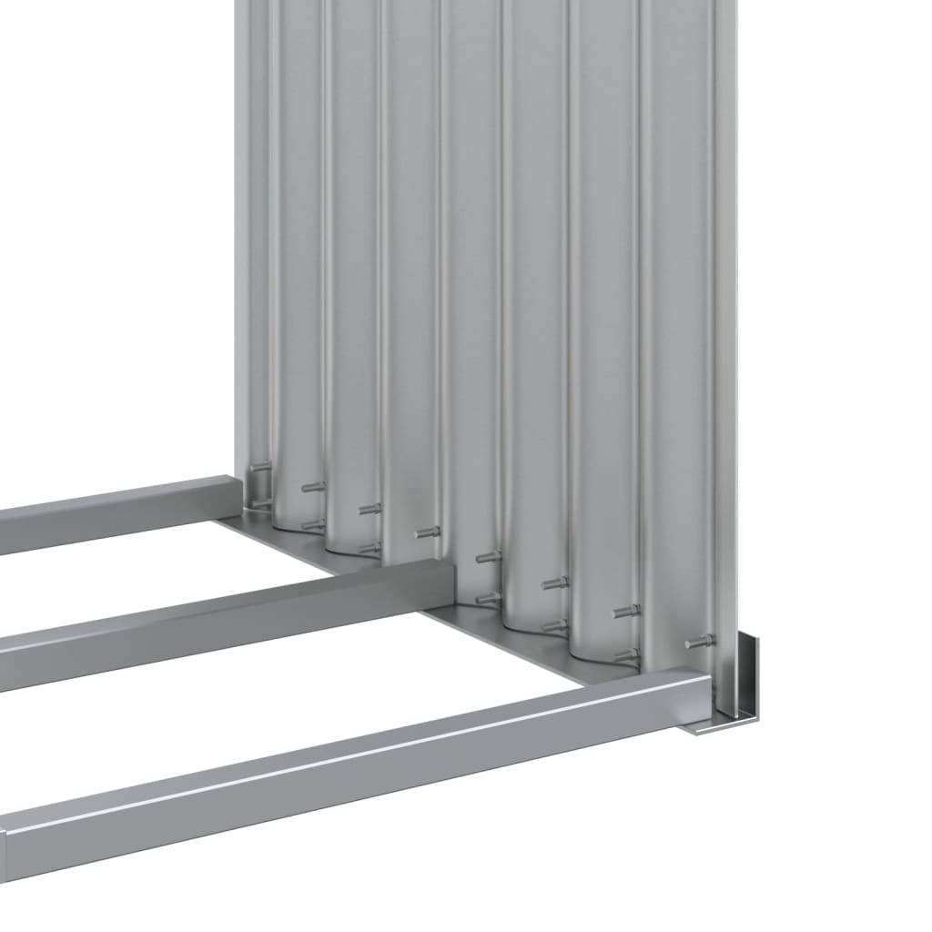 Range-bûches extérieur en acier galvanisé Argenté 120x45x210 cm – ComfortXL Outdoor Living - Image 7