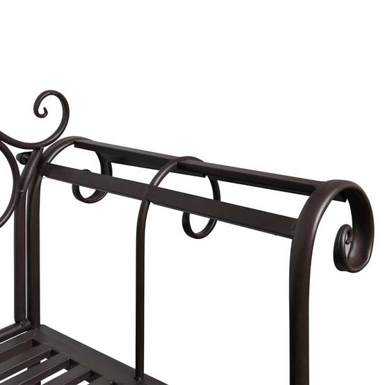 ComfortXL - Banc de Jardin Métal Résistant aux Intempéries Style Antique Marron 132 cm – ComfortXL Outdoor Living - Image 3