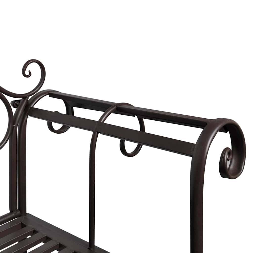 ComfortXL - Banc de Jardin Métal Résistant aux Intempéries Style Antique Marron 132 cm – ComfortXL Outdoor Living - Image 3