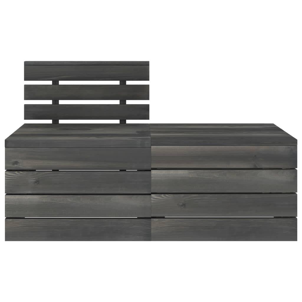 Helloshop26 - Salon de jardin meuble d'extérieur ensemble de mobilier palette 2 pièces bois de pin massif gris foncé - Imagen 2