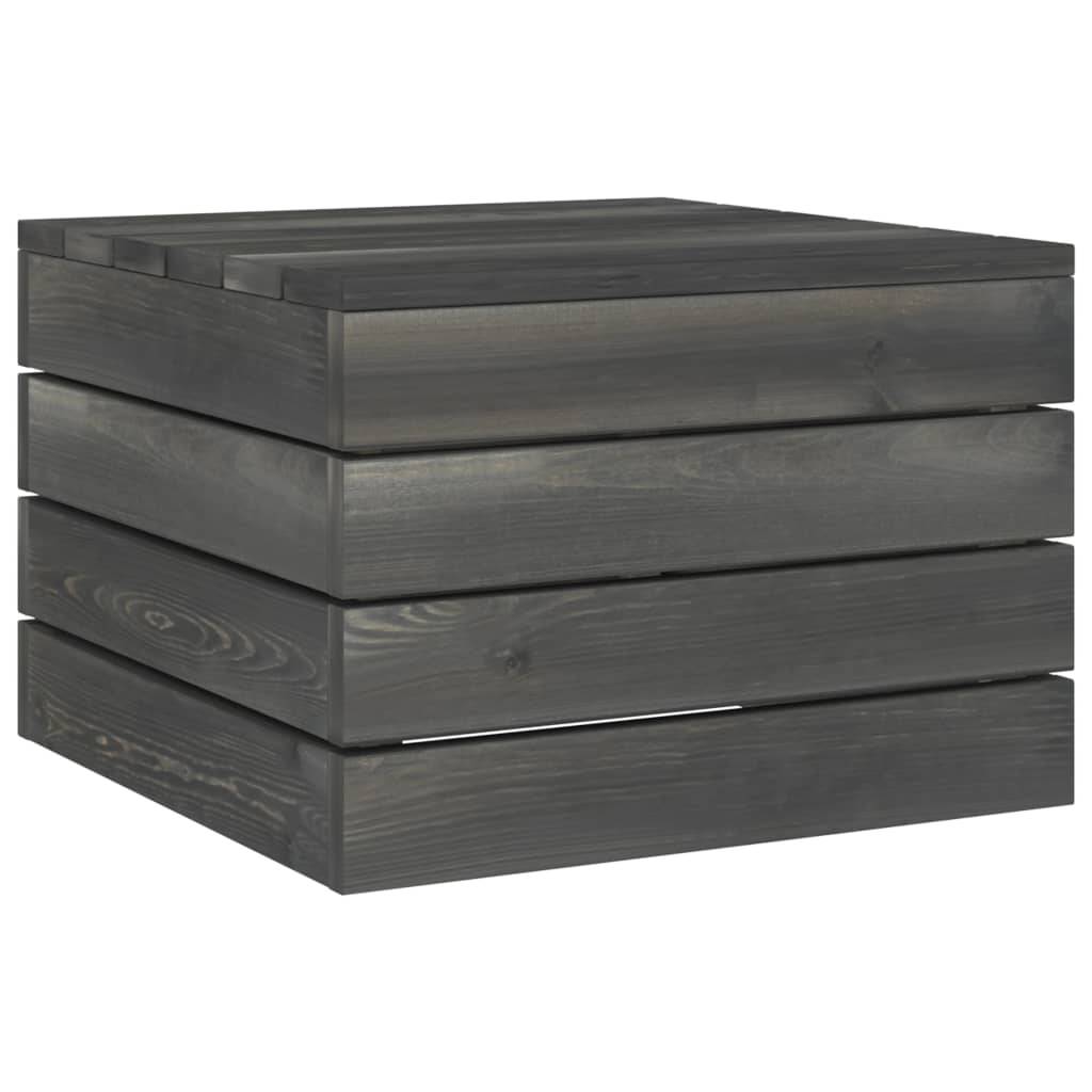 Helloshop26 - Salon de jardin meuble d'extérieur ensemble de mobilier palette 2 pièces bois de pin massif gris foncé - Imagen 7