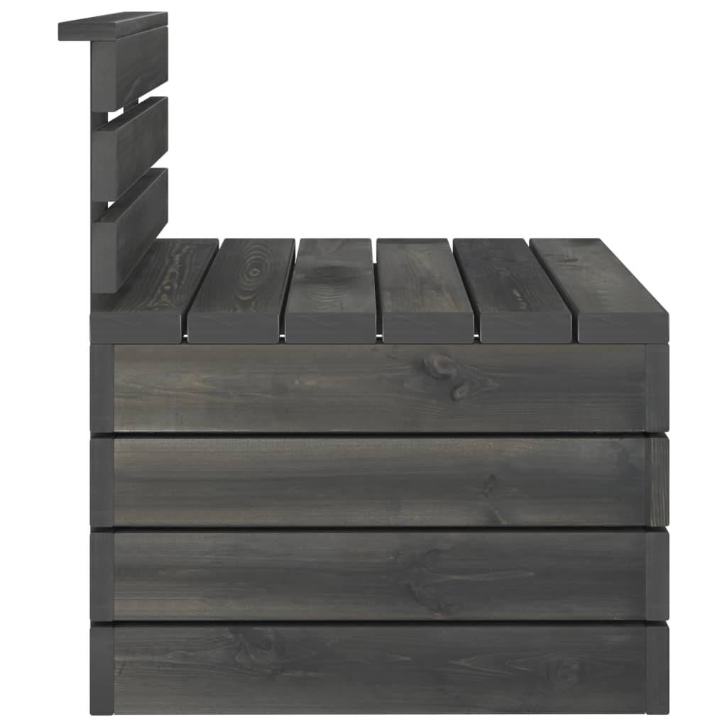 Helloshop26 - Salon de jardin meuble d'extérieur ensemble de mobilier palette 2 pièces bois de pin massif gris foncé - Imagen 5