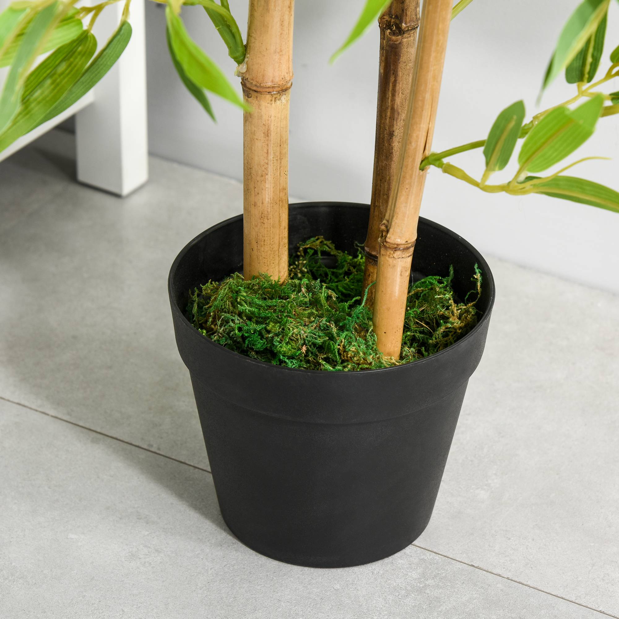 Bambou artificiel plastique PE vert et noir 15.5 x 15.5 x 120 cm - PANGIVO - Image 9