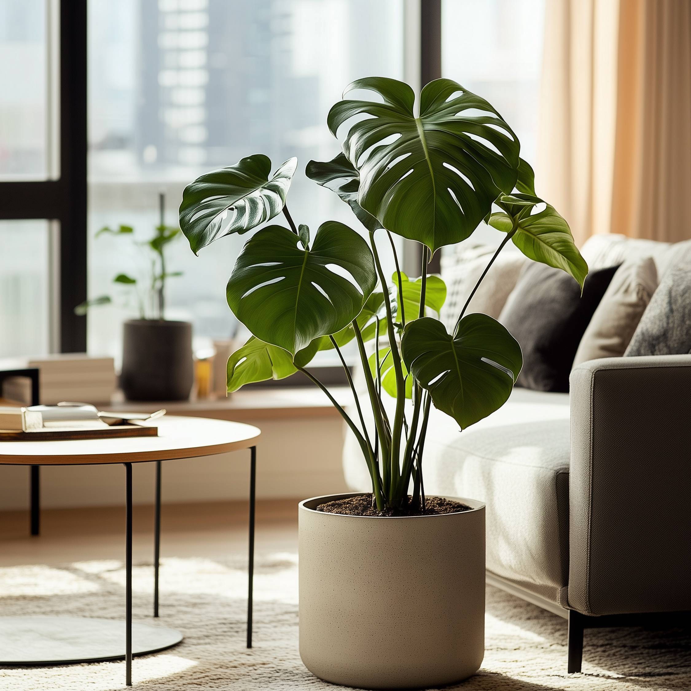 Plante à trous - Set de 2 - Monstera deliciosa - Hauteur 50-60cm - ⌀17cm - Image 3